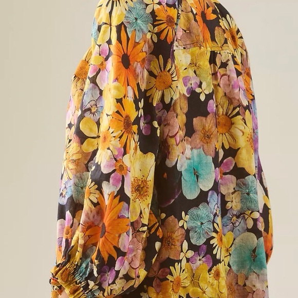 Anthropologie Maeve
Linen Floral Ruffle
Button Front Blouse - Picture 4 of 7